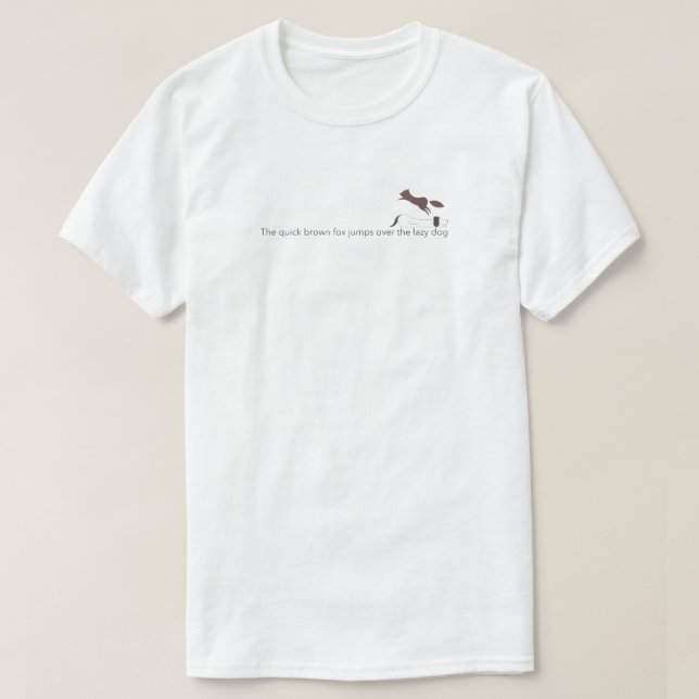 Camiseta The quick brown fox jumps over the lazy dog (Frente do Design)