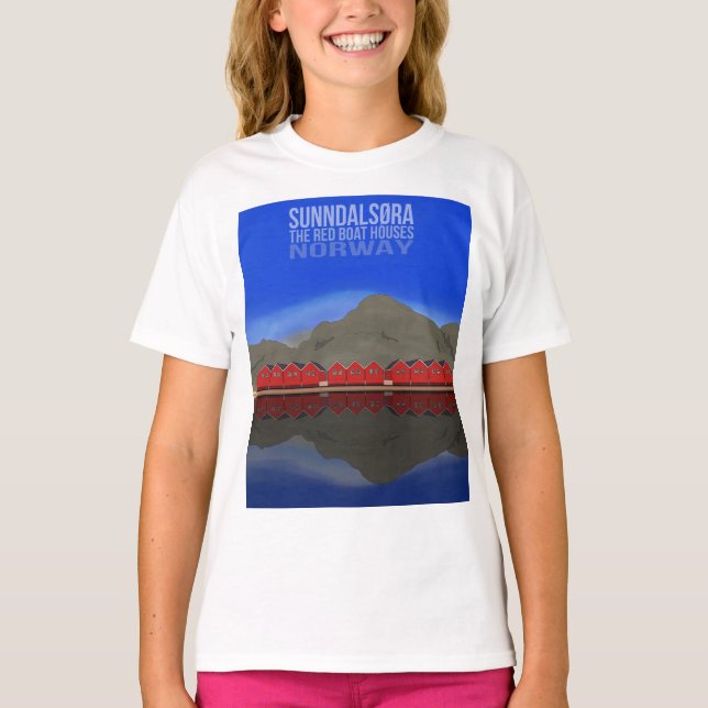 Camiseta The Red Boat Houses Sunndalsøra Noruega (Frente)