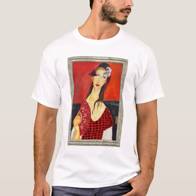 Camiseta The Red Fan (based on Modigliani's painting) (Frente)