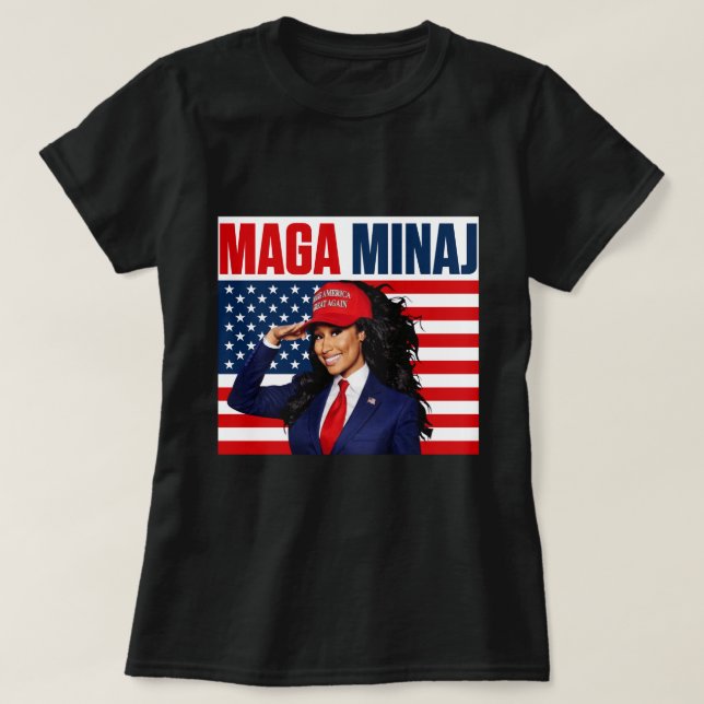 Camiseta The Rise Of  Maga Minaj And Trump (Frente do Design)
