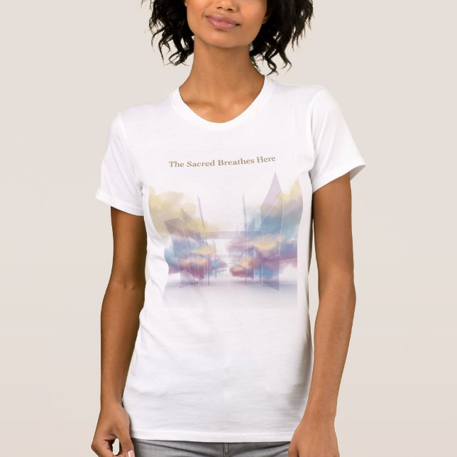 Camiseta The Sacred Breathes Here Minimal Spiritual Art (Frente)