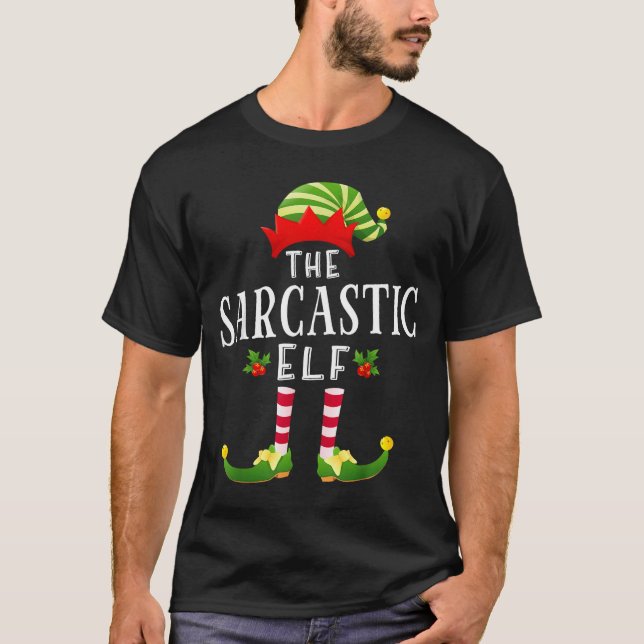 Camiseta The Sarcastic Elf Christmas Matching Pajama  (Frente)
