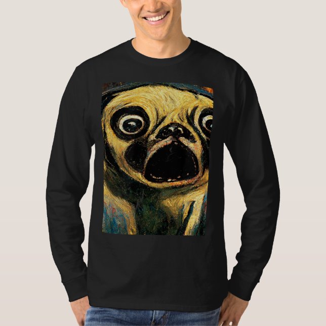 Camiseta The Scream Pug Version  Cute Dog (Frente)