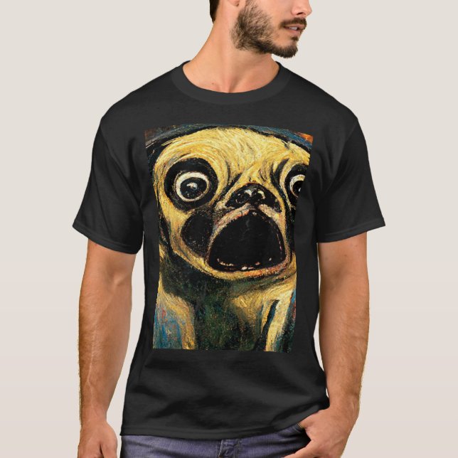 Camiseta The Scream Pug Version  Cute Dog (Frente)