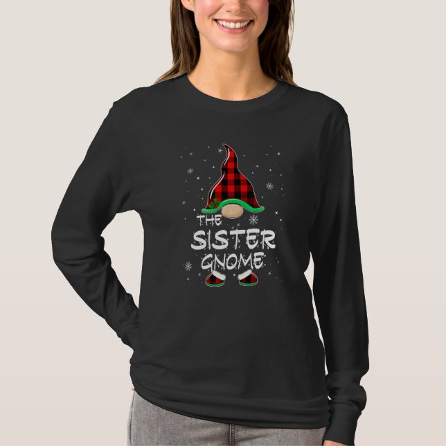Camiseta The Sister Gnome Red Buffalo Plaid Christmas Pajam (Frente)