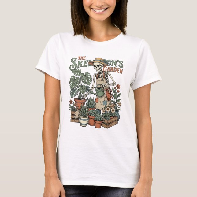 Camiseta The Skeleton's Garden Vintage Botanical Gardening (Frente)