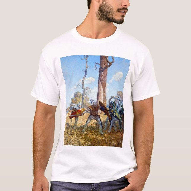 Camiseta The Slay of Sir Lamorak, c. 1922, por N.C. Wyeth (Frente)