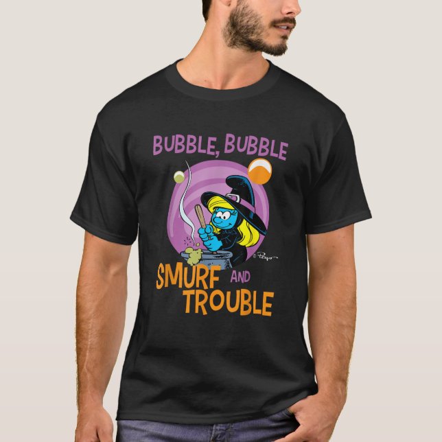 Camiseta The Smurfs Bubble Bubble Smurf and Trouble  (Frente)