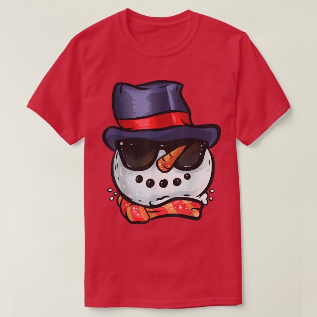 Camiseta The Snowman With Sunglasses Party Christmas In Jul (Frente do Design)