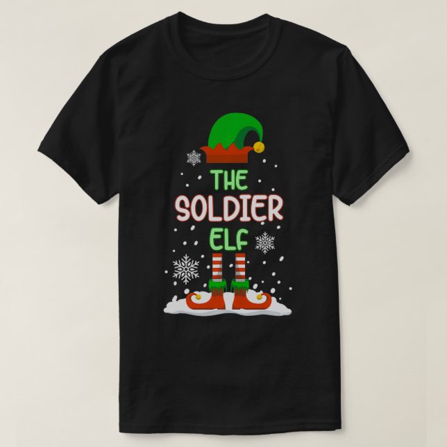 Camiseta The Soldier Elf Funny Family Matching Christmas ar (Frente do Design)