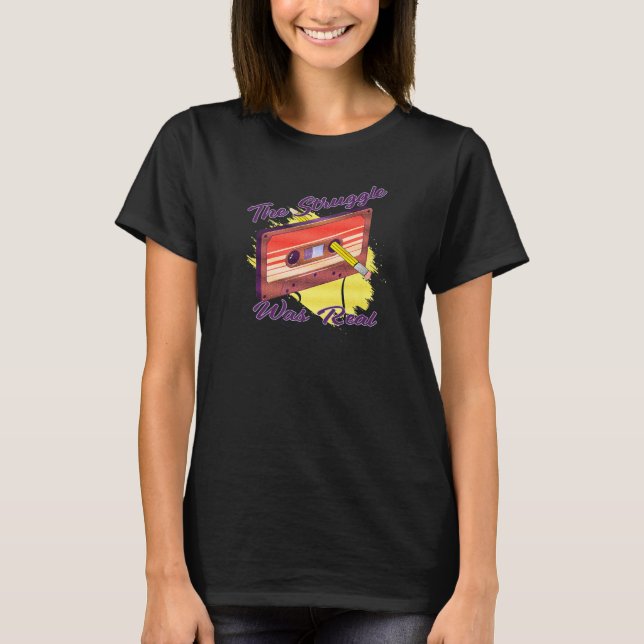 Camiseta The Struggle Was Real 70s Music Mix Tape Nightmare (Frente)
