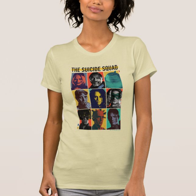 Camiseta The Suicide Squad | Retro Grid With Harley Quinn (Frente)