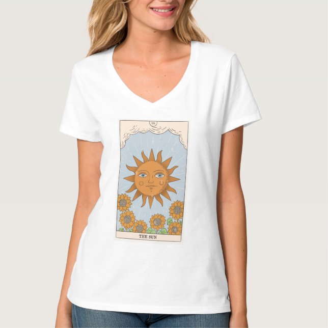 Camiseta The Sun tarot card modern Major Arcana  (Frente)