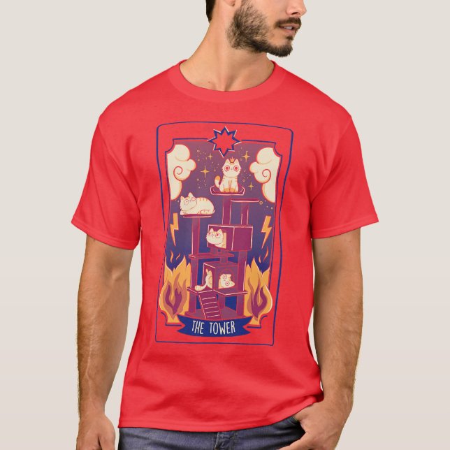 Camiseta The Tower Cat Tarot by Tobe Fonseca (Frente)