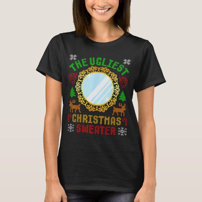 Camiseta The Ugliest Ugly Christmas Sweater With Mirror Fun (Frente)
