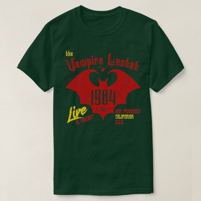 Camiseta The Vampire Lestat 1984 show do Damned (Frente do Design)