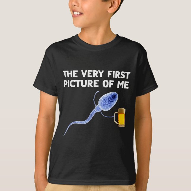 Camiseta The Very First Cture Of Me Funny Sperm Holding Bee (Frente)