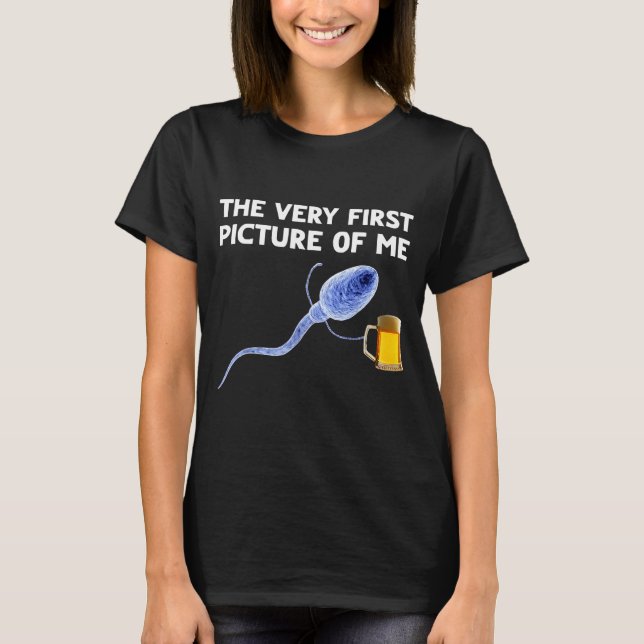 Camiseta The Very First Cture Of Me Funny Sperm Holding Bee (Frente)