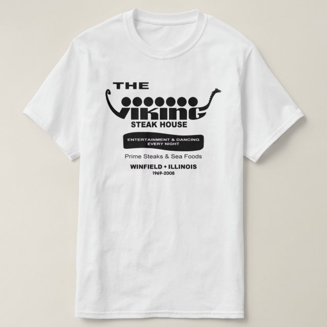 Camiseta The Viking Steak House, Winfield, Illinois (Frente do Design)