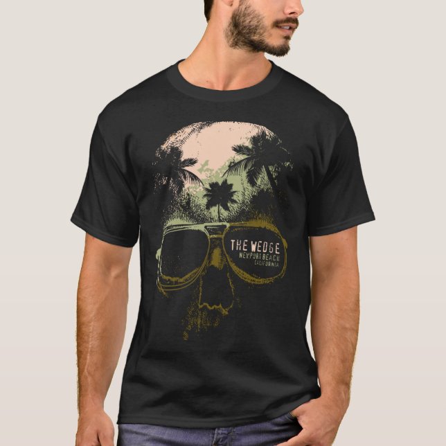 Camiseta The Wedge Newport Beach Skull Summer California Su (Frente)