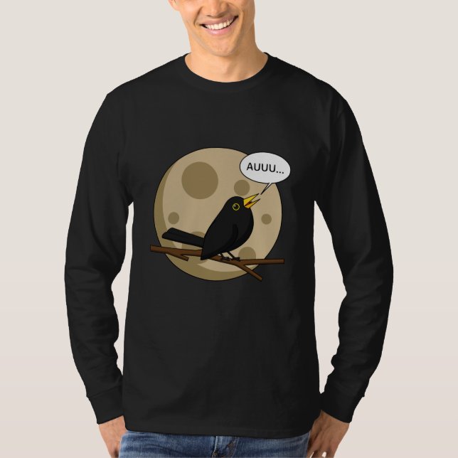 Camiseta The Werebird - Blackbird Howling at the Moon Comic (Frente)