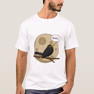 Camiseta The Werebird - Blackbird Howling at the Moon Comic