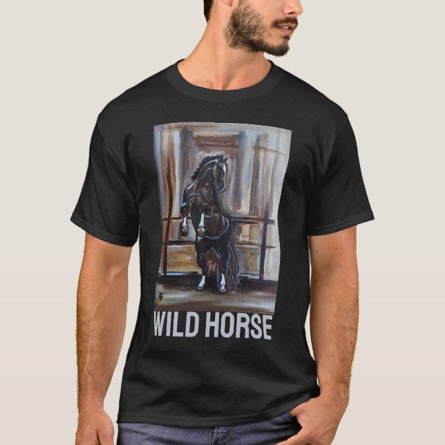 Camiseta The Wild Horse Painting by Alfred Fox (Frente)