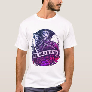 Camiseta The Wild Within - Howling Wolf Nature & Mountain I