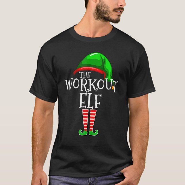 Camiseta The Workout Elf Group Matching Family Christmas Fo (Frente)