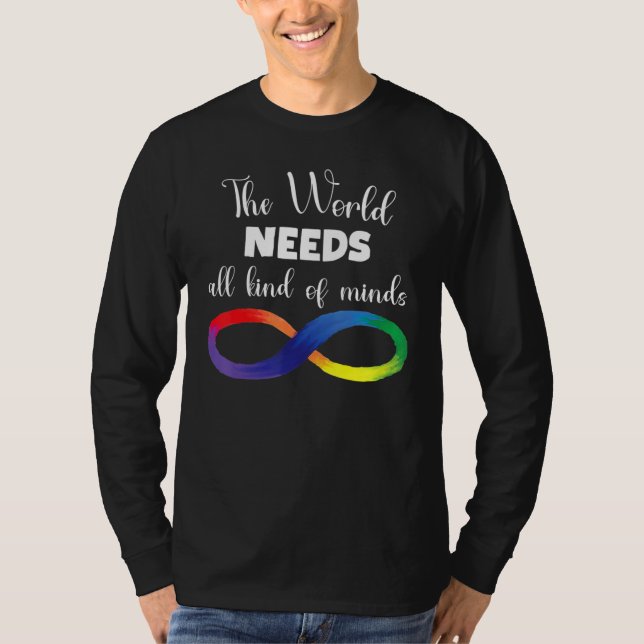 Camiseta The World Needs All Kinds Of Minds Autism Neurodiv (Frente)