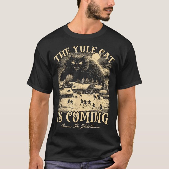 Camiseta The Yule Cat Is Coming Gothic Christmas Winter Sol (Frente)