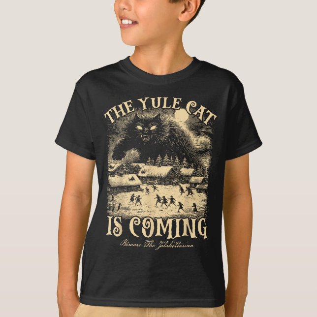 Camiseta The Yule Cat Is Coming Gothic Christmas Winter Sol (Frente)