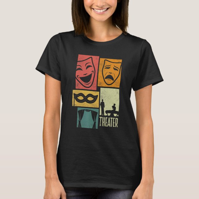 Camiseta Theater Thespian Theatrical Thespianism Silhouette (Frente)