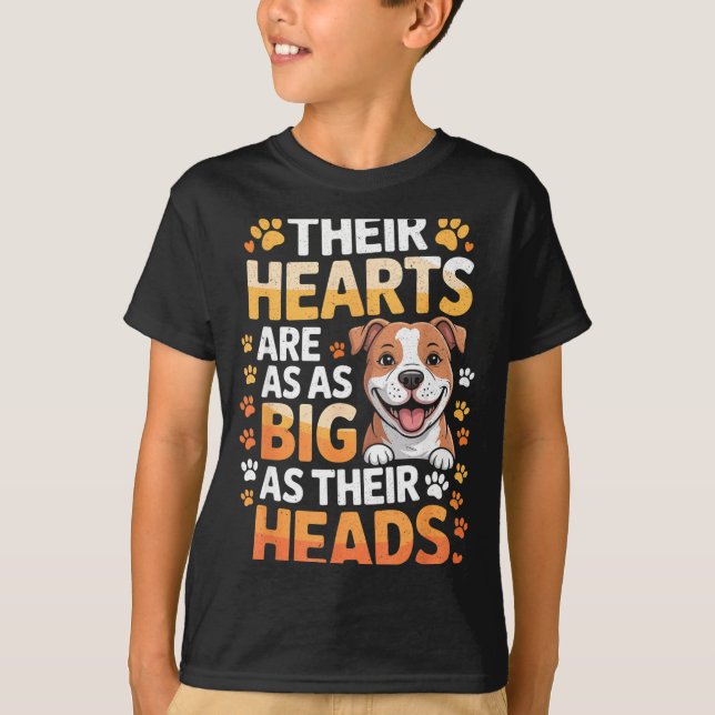 Camiseta Their Hearts Are As Big As Their Heads - Tbull Dog (Frente)