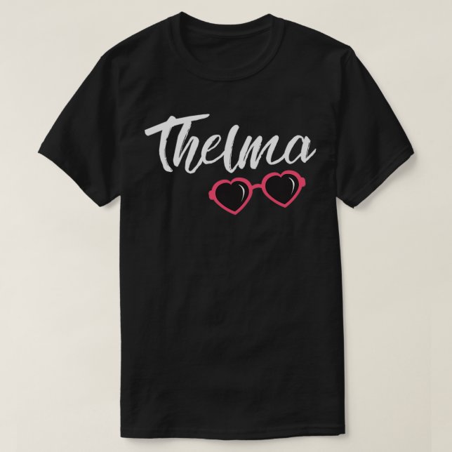 Camiseta Thelma  Pink Glasses Cute Matching Best Friends  (Frente do Design)