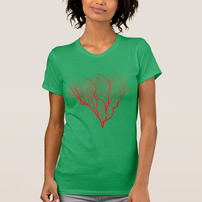 Camiseta Thema ambiental da arte moderna Fire Coral (Frente)