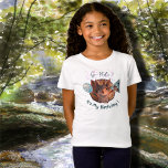 Camiseta Theme Birthday<br><div class="desc">Jogue uma festa de aniversário para sua garotinha com esse Design de Aniversário do Quadrinho. Este apresenta um esquilo com um balão e um chapéu de festa prontos para a festa de aniversário. Você pode atualizar o texto e o nome e torná-lo uma camisa perfeita para o seu pequeno. Você...</div>