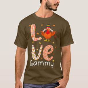 Camiseta Theme de Ação de Graças Ama Gammy Feliz Dia da Tur