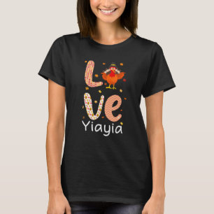 Camiseta Theme de Ação de Graças Ama Yiayia Feliz Dia da Tu
