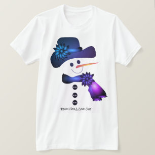 Camiseta Themed Royal Blue e Purple Snowman