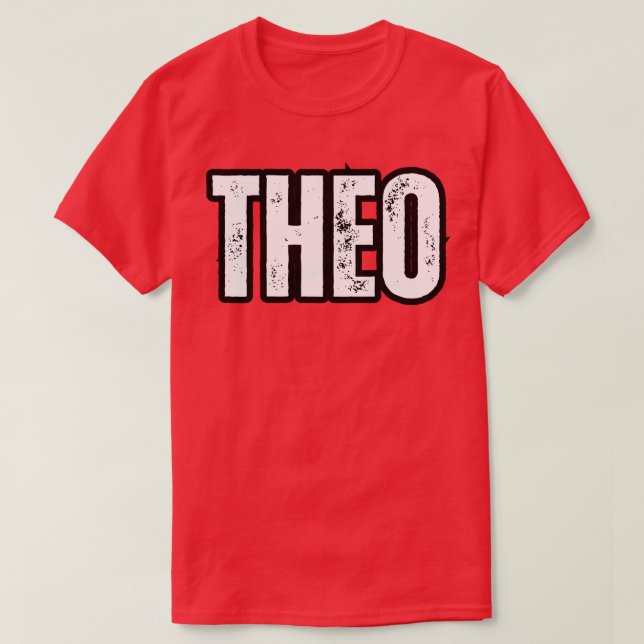 Camiseta Theo Name Gift Birthday Holiday Anniversário (Frente do Design)