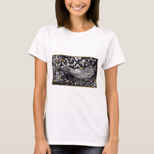 Camiseta Theo Van Hoytema Retro Peacock Clip Art Black and