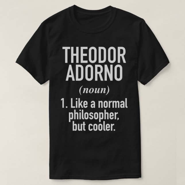 Camiseta Theodor Adorno Philosophy Intellectual Definition  (Frente do Design)