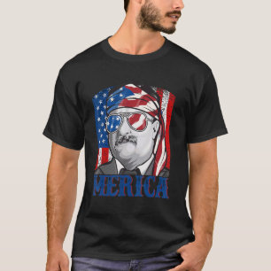 Camiseta Theodore Roosevelt 4 De Julho Homens Usa Bandeira