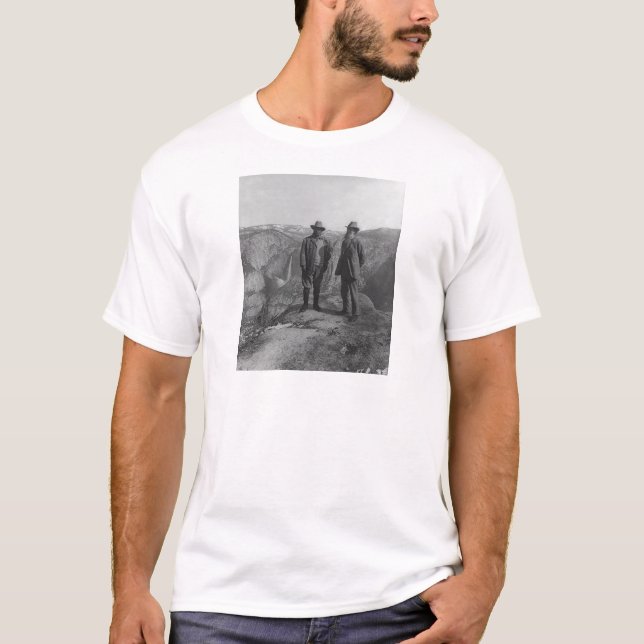 Camiseta Theodore Roosevelt e John Muir no ponto da geleira (Frente)