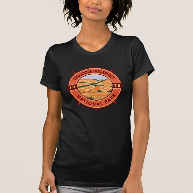 Camiseta Theodore Roosevelt National Park Compass (Frente)