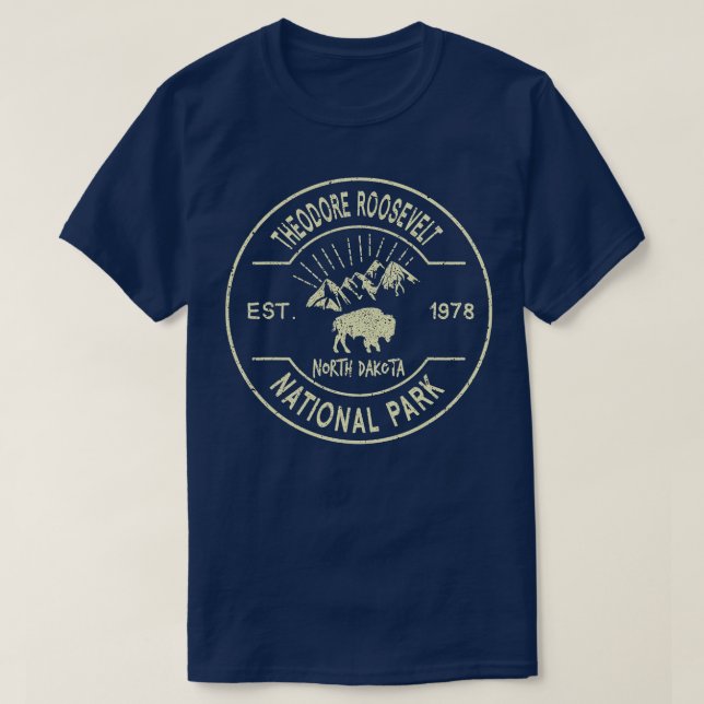 Camiseta Theodore Roosevelt National Park North Dakota Hiki (Frente do Design)