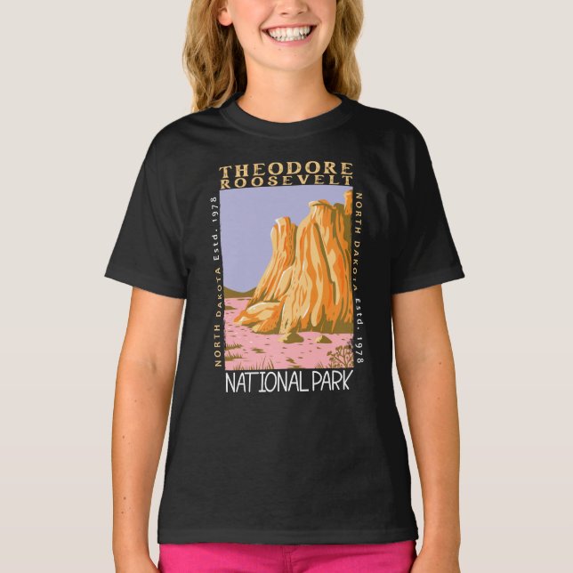 Camiseta Theodore Roosevelt National Park Retro Distestido (Frente)