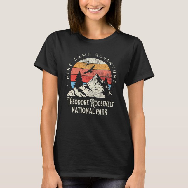Camiseta Theodore Roosevelt North Dakota Nature Hike Outdoo (Frente)