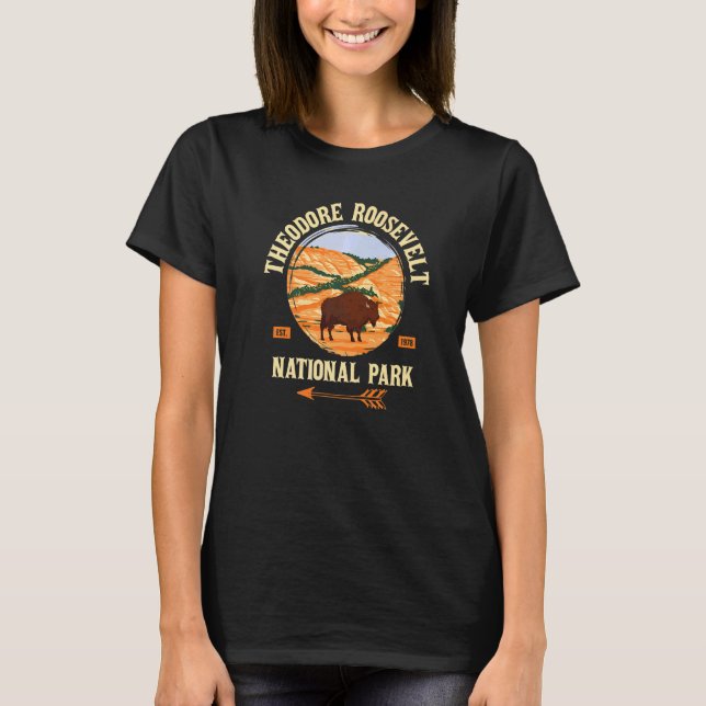 Camiseta Theodore Roosevelt North Dakota Us National Park V (Frente)
